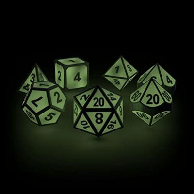 Oakie Doakie Dice RPG Set Metal Glow in the Dark - Druid's Blaze (7)