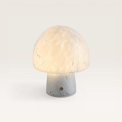 LED Tafellamp Cirello marmo - Mushroom lamp van natuurlijk glas met geïntegreerde dimmer en USB-C oplaadfunctie LED Tafellamp Cirello marmo - Mushroom lamp van natuurlijk glas met geïntegreerde dimmer en USB-C oplaadfunctie