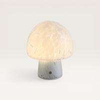 LED Tafellamp Cirello marmo - Mushroom lamp van natuurlijk glas met geïntegreerde dimmer en USB-C oplaadfunctie - thumbnail