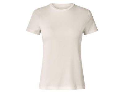 esmara Geribd dames T-shirt (Wit, S (36-38)) esmara Geribd dames T-shirt (Wit, S (36-38))