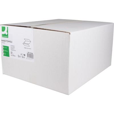 Q-CONNECT handdoek, papier, V-vouw, 2-laags, 200 vel, pak van 16 stuks