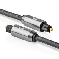 Digitale Audiokabel | TosLink Male - TosLink Male | Gun Metal Grey | Gevlochten Kabel - thumbnail