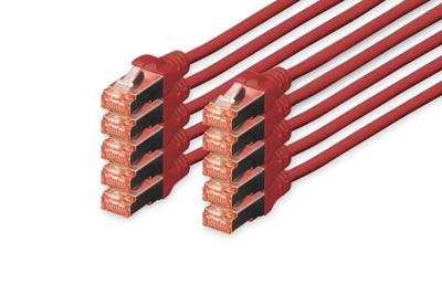 Digitus DK-1644-030-R-10 RJ45 Netwerkkabel, patchkabel CAT 6 S/FTP 3.00 m Rood Folie afscherming, Afscherming totaal, Afgeschermd, Halogeenvrij, Simplex, Digitus DK-1644-030-R-10 RJ45 Netwerkkabel, patchkabel CAT 6 S/FTP 3.00 m Rood Folie afscherming, Afscherming totaal, Afgeschermd, Halogeenvrij, Simplex,