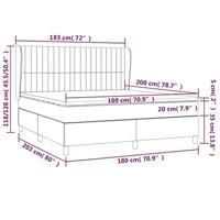 Boxspring met matras stof donkerbruin 180x200 cm - thumbnail