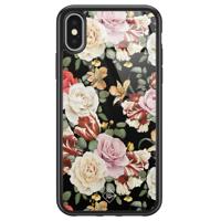 iPhone X/XS glazen hardcase - Flowerpower - thumbnail