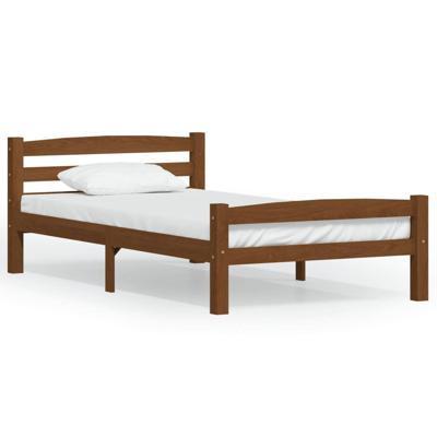 Bedframe massief grenenhout honingbruin 90x200 cm