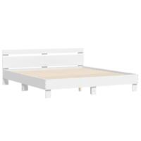 Bedframe met hoofdeinde en LED wit 180x200 cm - thumbnail