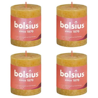 Bolsius rustiek stompkaars 80/68 honey yellow a4