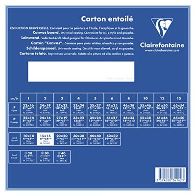 Canvas board Clairefontaine 15x15cm 3mm wit Canvas board Clairefontaine 15x15cm 3mm wit