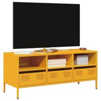 Tv-meubel 101,5x39x43,5 cm koudgewalst staal mosterdgeel - thumbnail
