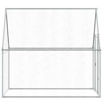 VidaXL Kippenhok 200x100x190 cm gegalvaniseerd staal zilverkleurig