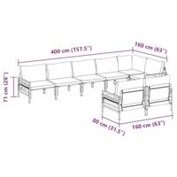 Tuinbankenset met kussen 8 pcs Zwart Staal - thumbnail