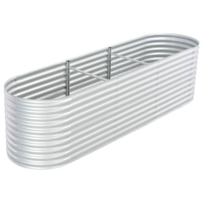 Plantenbak verhoogd 320x80x81 cm gegalvaniseerd staal zilver