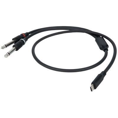 DAP FL111 verloopkabel USB-C naar 2x jack mono 75cm DAP FL111 verloopkabel USB-C naar 2x jack mono 75cm