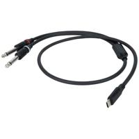 DAP FL111 verloopkabel USB-C naar 2x jack mono 75cm - thumbnail