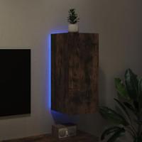 Tv-wandmeubel met LED-verlichting 30,5x35x70 cm gerookt eiken - thumbnail