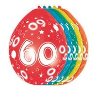 Ballonnen 60 jaar rondom bedrukt - thumbnail