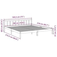 Bedframe extra lang zonder matras grenenhout wit 180x210 cm - thumbnail