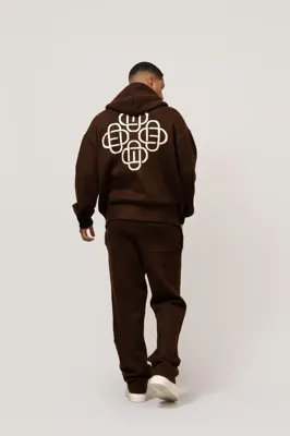 Equalité Fluffy Knit Oversized Full Zip Hoodie Heren Bruin - Maat S - Kleur: WitBruin | Soccerfanshop