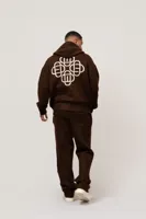 Equalité Fluffy Knit Oversized Full Zip Hoodie Heren Bruin - Maat XS - Kleur: WitBruin | Soccerfanshop - thumbnail