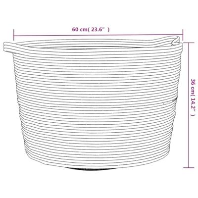 VidaXL Wasmand ø 60x36 cm katoen grijs en wit