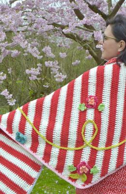 Gestreepte omslagdoek Haakpatroon