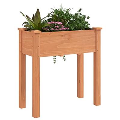 Plantenbak met voering 71x37x76 cm massief vurenhout bruin
