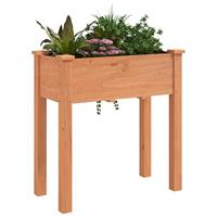 Plantenbak met voering 71x37x76 cm massief vurenhout bruin - thumbnail