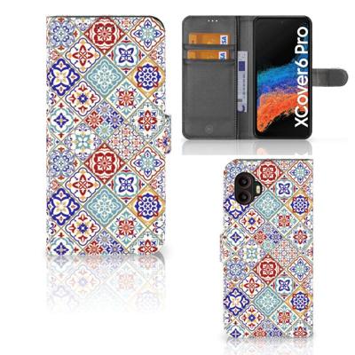 Samsung Galaxy Xcover 6 Pro | Bookcase | Tiles Color Samsung Galaxy Xcover 6 Pro | Bookcase | Tiles Color