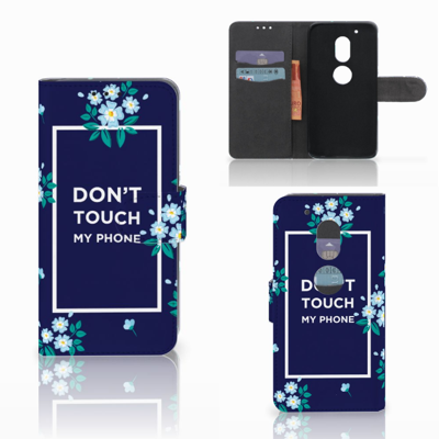 Motorola Moto G4 Play Portemonnee Hoesje Flowers Blue DTMP Motorola Moto G4 Play Portemonnee Hoesje Flowers Blue DTMP