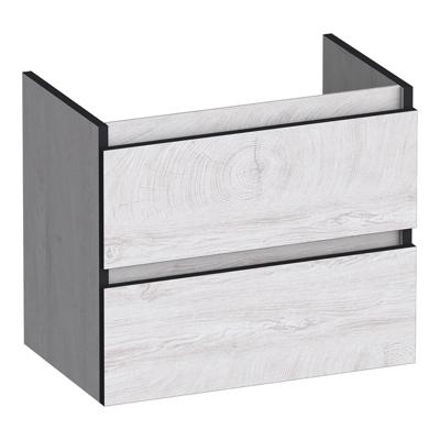 Brauer Joy Edge - Onderkast Ondiep - 60 cm - met 2 Softclose Lades Greeploos en 1 Sifon Uitsparing - Forest Seashell