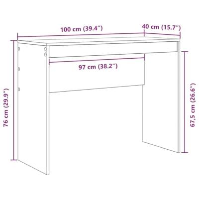 Bureau artisanaal eikenkleurig 100 x 40 x 76 cm Bewerkt hout - thumbnail