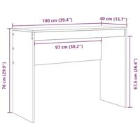 Bureau artisanaal eikenkleurig 100 x 40 x 76 cm Bewerkt hout - thumbnail