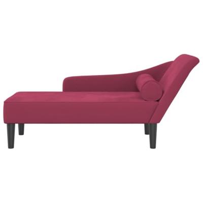 Chaise longue met kussens fluweel wijnrood Chaise longue met kussens fluweel wijnrood