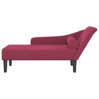 Chaise longue met kussens fluweel wijnrood - thumbnail