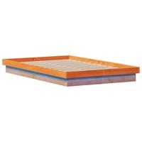 Bedframe met LED massief grenenhout wasbruin 140x200 cm - thumbnail