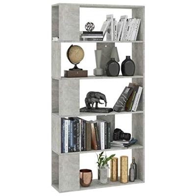 Boekenkast/kamerscherm 80x24x159 cm bewerkt hout betongrijs