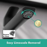 Hansgrohe Logis Fine ééngreeps wastafelmengkraan 100 met afvoerplug, mat zwart - thumbnail