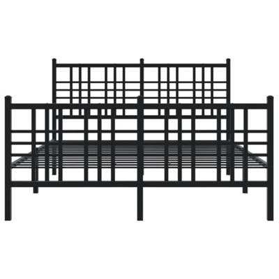 Bedframe met hoofd- en voeteneinde metaal zwart 140x200 cm