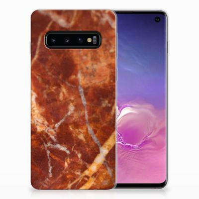 Samsung Galaxy S10 | TPU | Siliconen hoesje | Marmer Bruin