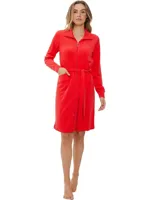 Koraalroze badstof badjas Rebelle - thumbnail