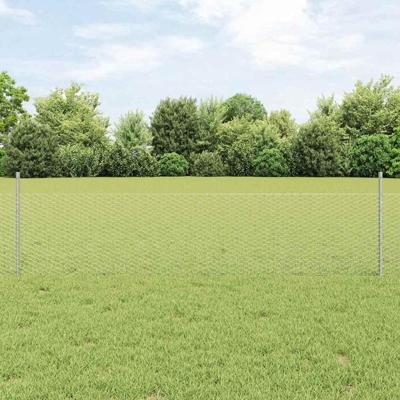VidaXL Hek met paal zilver 0,5 x 50 m staal