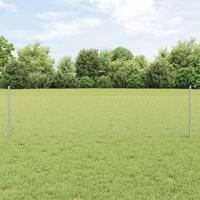 VidaXL Hek met paal zilver 0,5 x 50 m staal - thumbnail