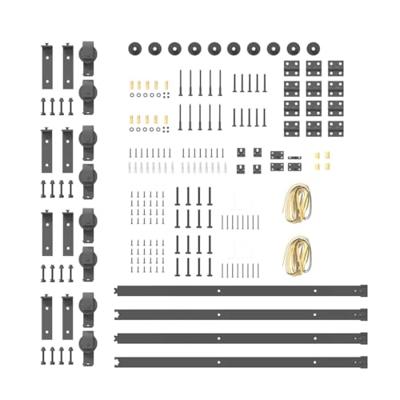 Doos met onderdelen voor schuifdeur 400 cm staal zwart