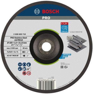 Bosch Accessories 2608600710 2608600710 Doorslijpschijf gebogen 180 mm 1 stuk(s) Staal