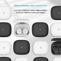 KSIX Oblivion Draadloze Bluetooth-hoofdtelefoon, HD-microfoon voor oproepen, waterdicht, spraakassistent, 19 uur batterijduur, True Wireless Stereo, Touch-bediening, zwart - thumbnail