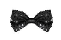 Strikje pailletten luxe zwart - thumbnail