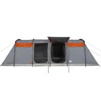 Tunneltent 8-persoons waterdicht grijs en oranje - thumbnail