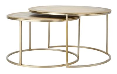 Light & Living Salontafel 'Talca' Set van 2 stuks, 65/75cm, kleur Lichtgoud