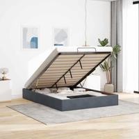 Ottoman bedframe zonder matras 140x200 cm fluweel donkergrijs - thumbnail